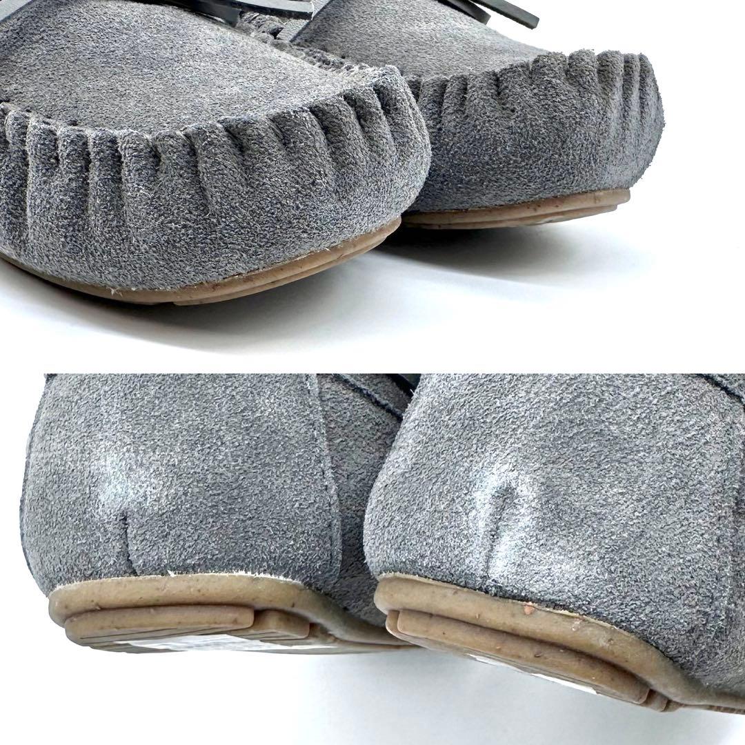 未使用タグ付✨EMU Australia モカシン スエード ボア 灰 24cm