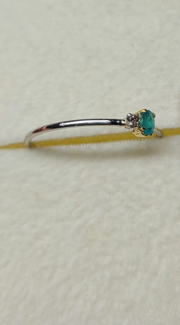 ★バターリャパライバトルマリン&アーガイルピンクダイヤモンド18金&Ptリング★