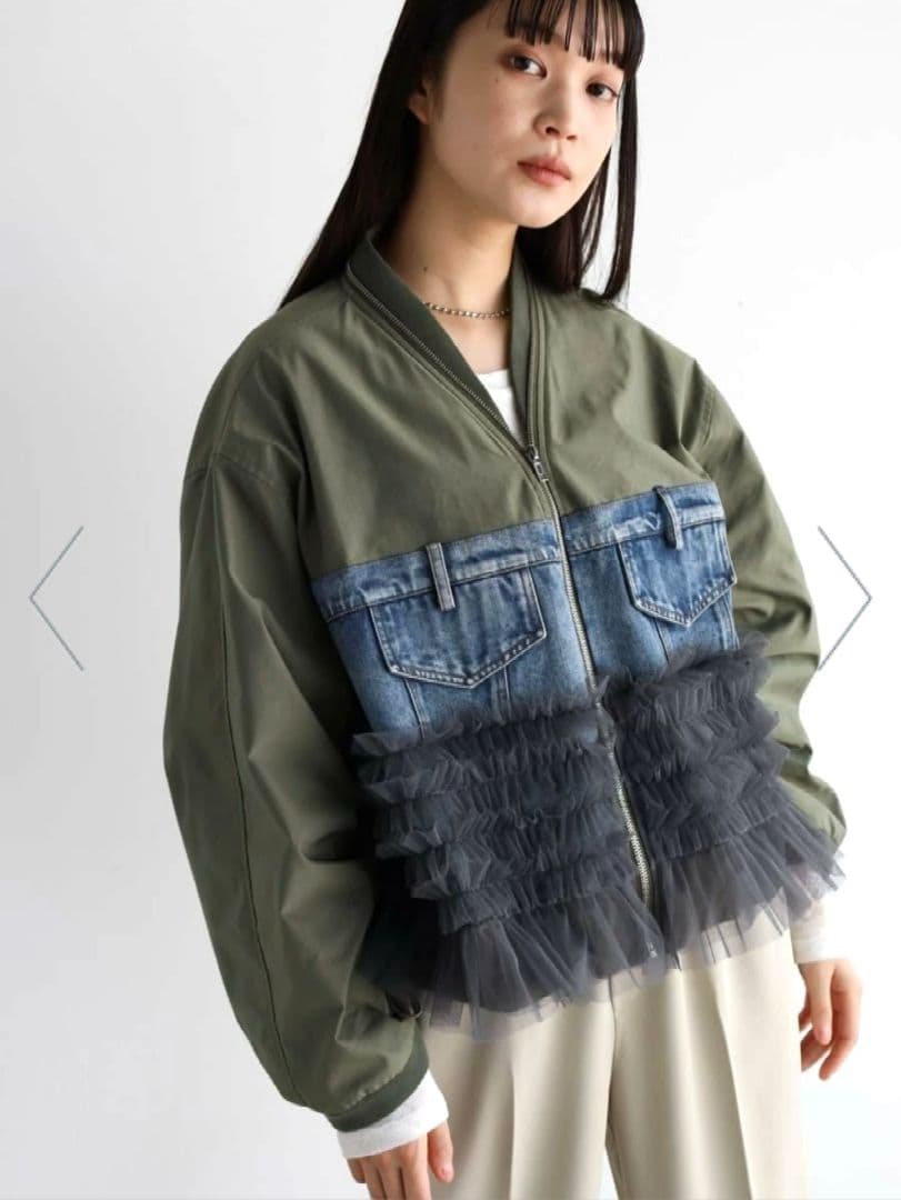 RADIATE デニム×チュールドッキングブルゾン