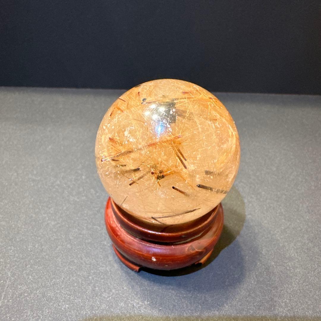 天然石 希少価値 丸玉 ルチルクォーツ 年末✨️特別値下げ✨️