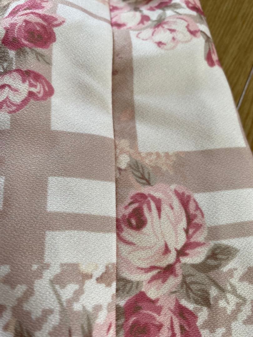 LIZ LISA チェック花柄ジャンスカワンピース ピンクベージュ