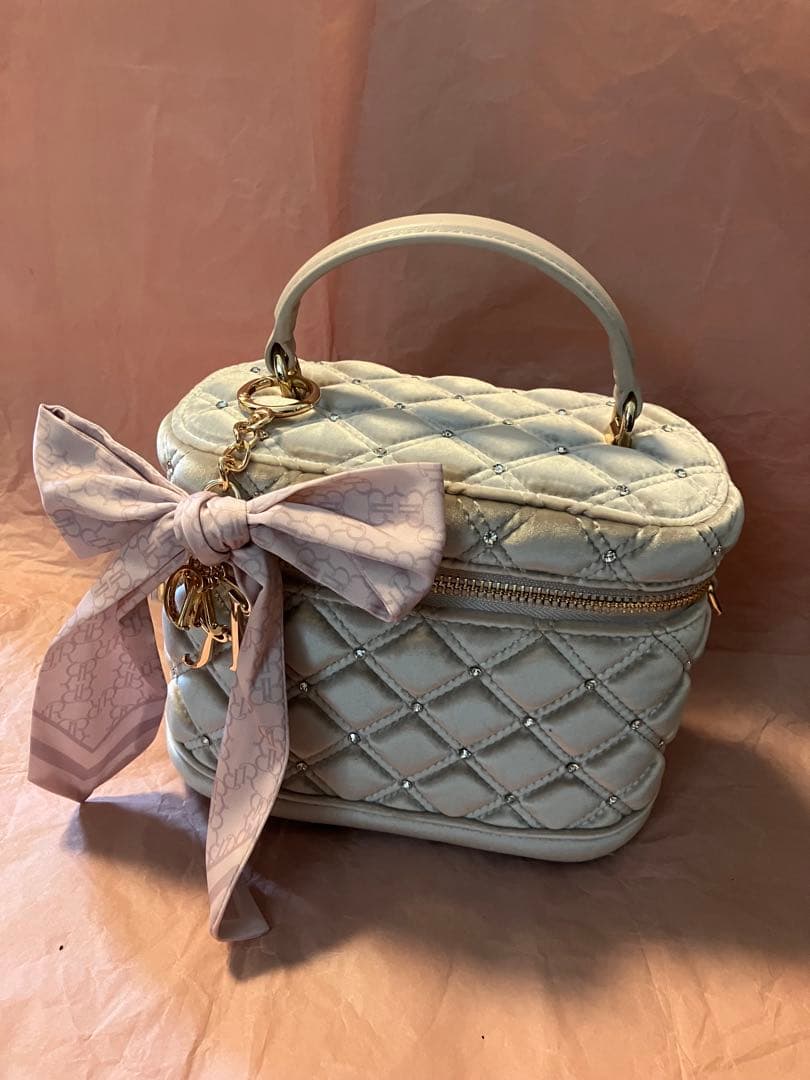 2WAY リボンチャームキルティングバニティバッグ　RANDA ピンク