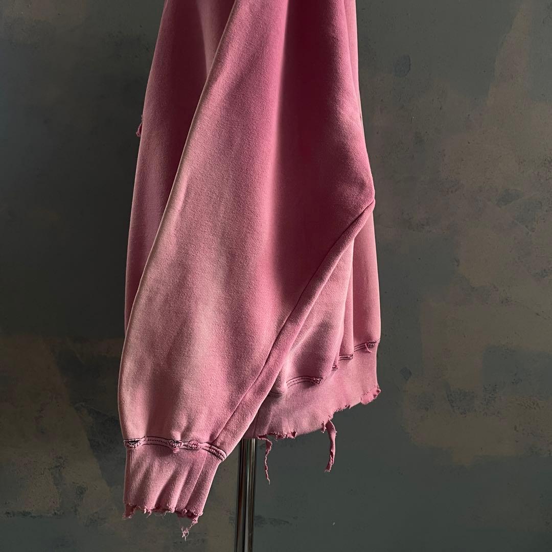 80's adidas“万国旗”刺繍ロゴ”肉厚“鬼フェード“Boro sweat