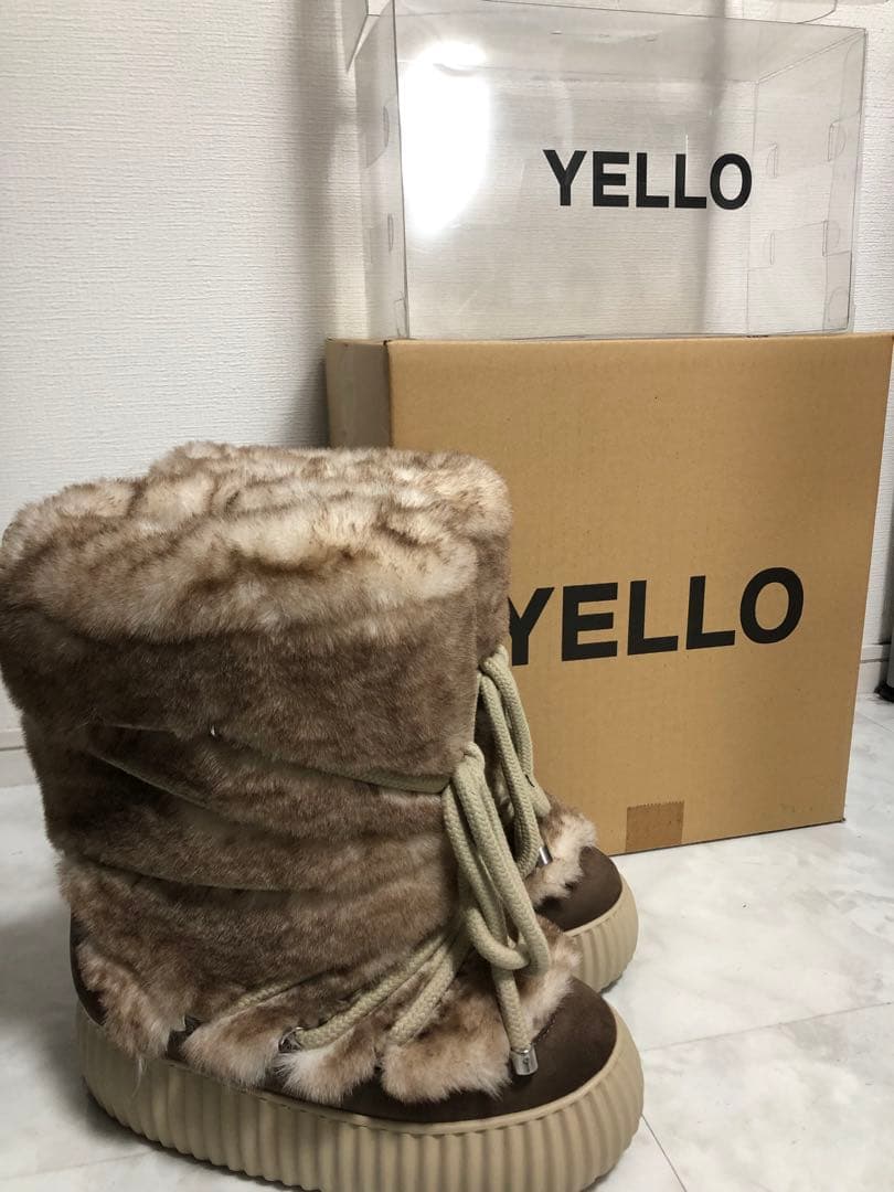 fuYELLO ブラウン ムートンブーツ 箱付き