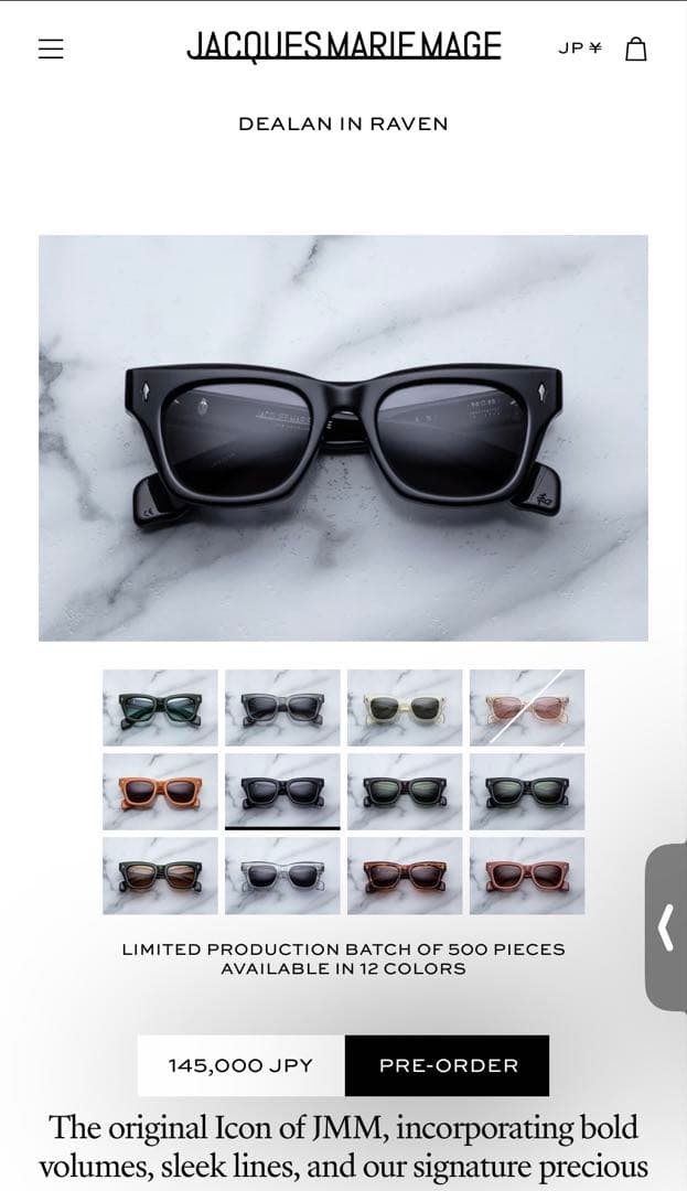 jacques marie mage DELANI ブラック サングラス