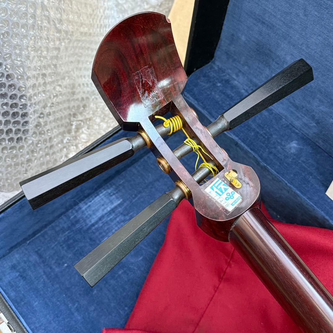 三味線 紅木 K9 金細 破れあり 布袋 高級