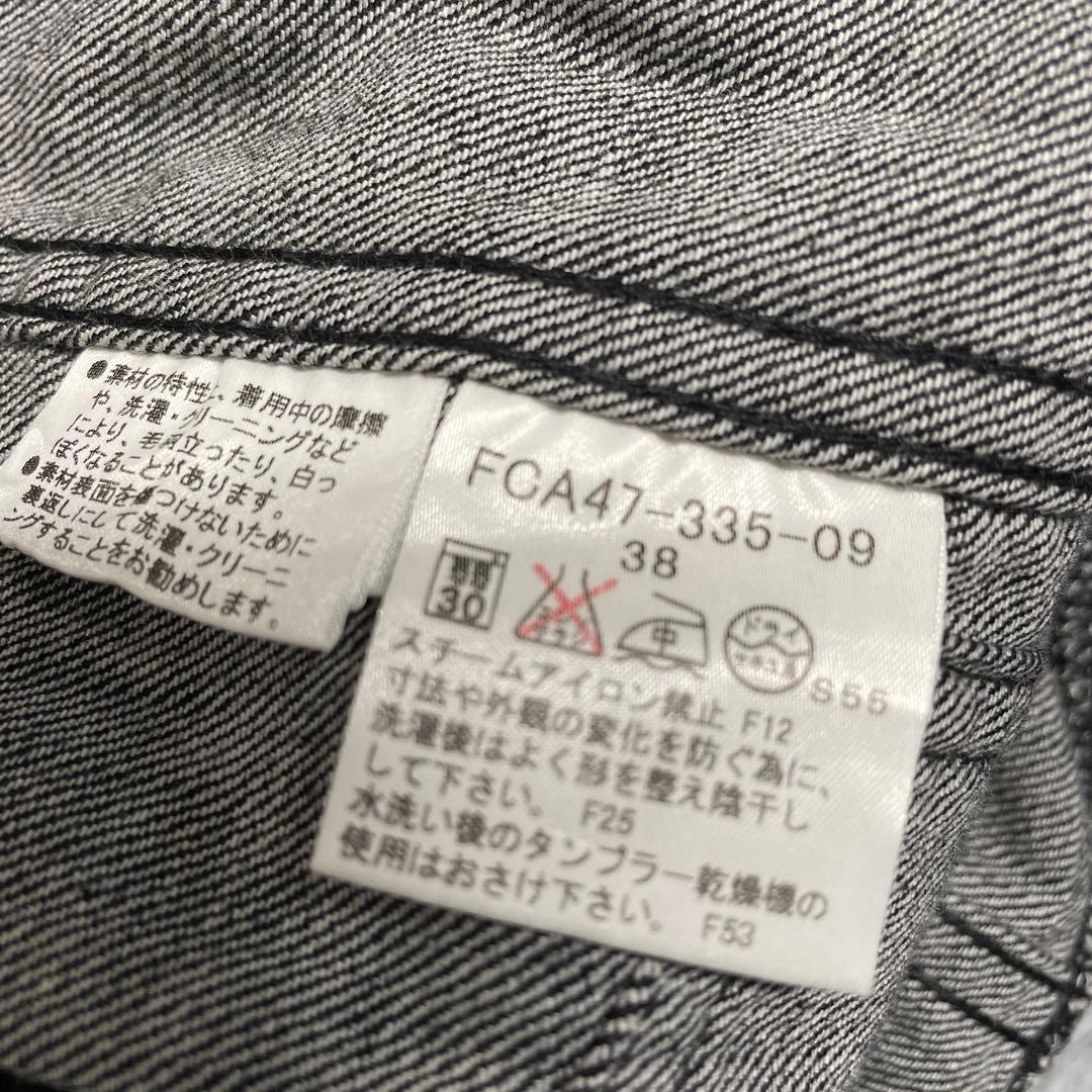 BurberryLondon デニム　ライダースジャケット　黒　38サイズ　M②