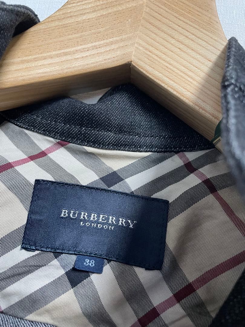 BurberryLondon デニム　ライダースジャケット　黒　38サイズ　M②