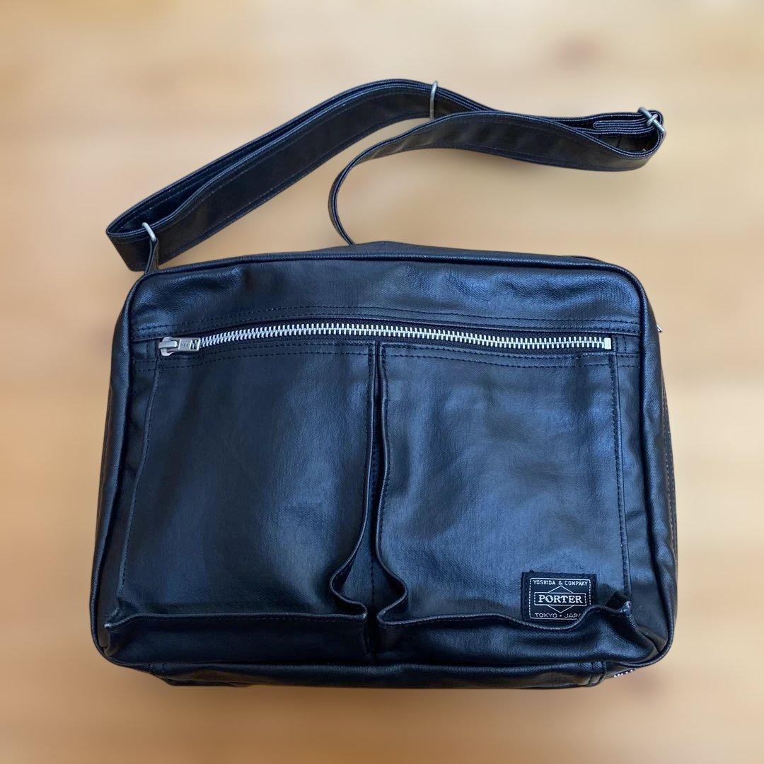 PORTER レザー ショルダーバッグ ブラック