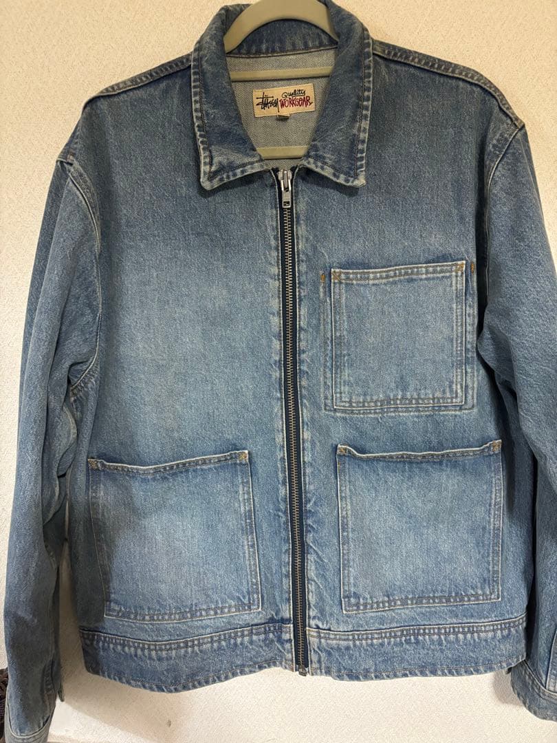 STUSSY デニムジャケットZIP WORK JACKET DENIM XL