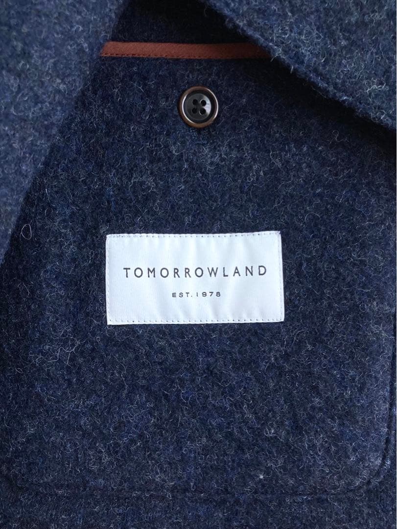 トゥモローランド ウールブラッシュボア テーラードジャケット ネイビー ◎極美品