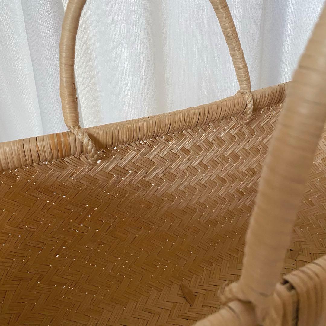 岩手県 鳥越竹細工　市場かご　スズ竹　尺4