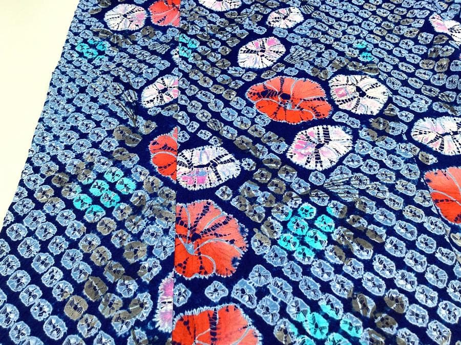 値下げ‼️ 206　中古品　綿　総絞り　ゆかた　有松鳴海絞り　手縫い　浴衣