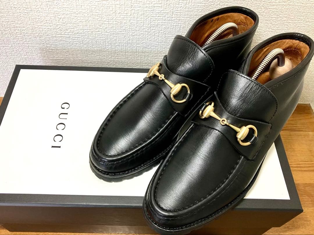 名品♪グッチ ホースビットローファー♪アンクルブーツ25㎝♪38♪US8♪