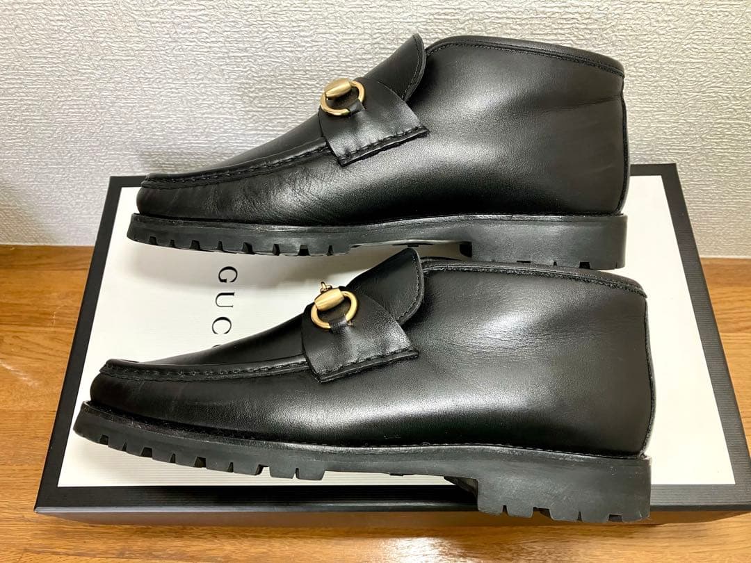 名品♪グッチ ホースビットローファー♪アンクルブーツ25㎝♪38♪US8♪