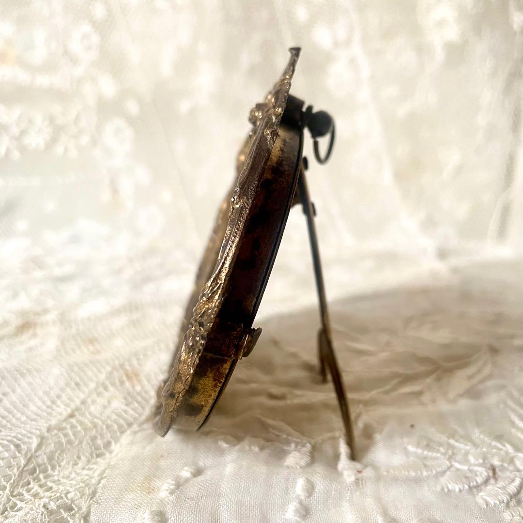 19世紀ブロンズ製レリーフミニフレーム　フランスアンティーク　写真立て　ゴールド