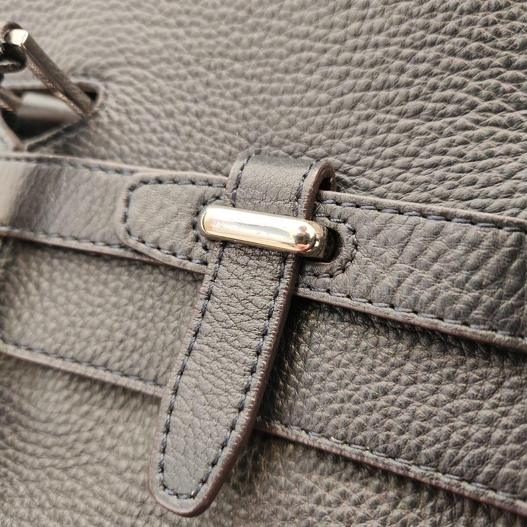 美品 PELLE MORBIDA 被せ付ボストン　ネイビー