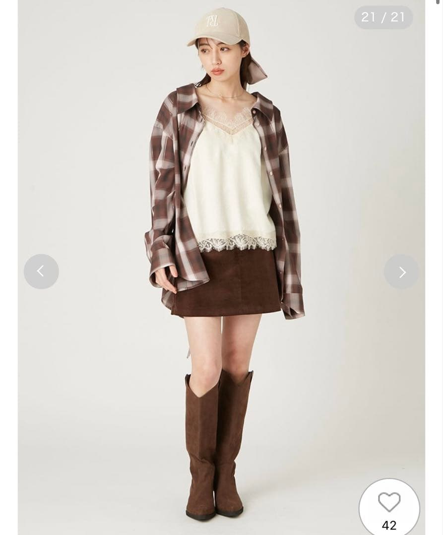 【新品】フレイアイディー レーストリムサテンスリップキャミソール