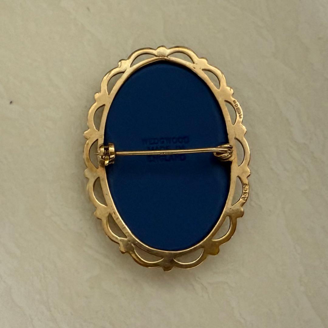 専用　ヴィンテージウェッジウッド9ct/K9 ブローチ　ギリシャ女神像　凝った枠