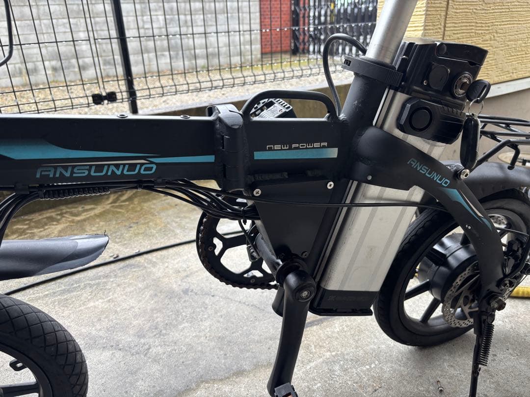 ANSUNUO電動アシスト自転車 ブラック 前カゴ付き