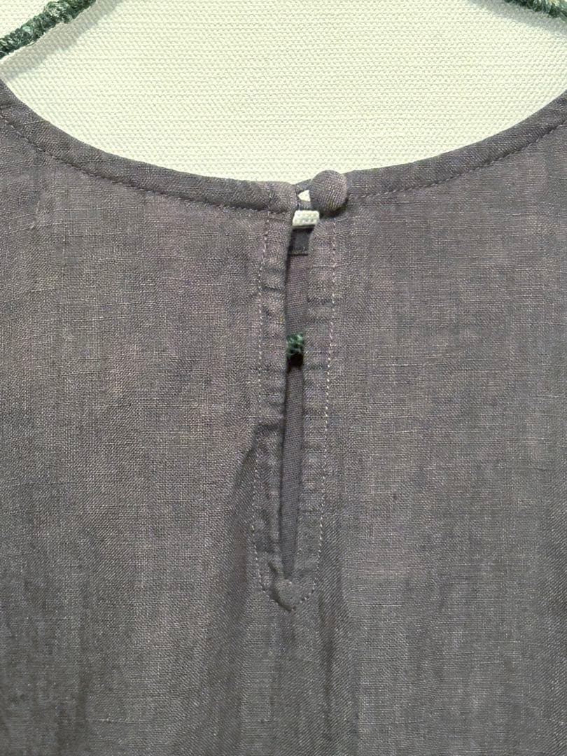 aodress_アオドレス　グレー花刺繍チュニック