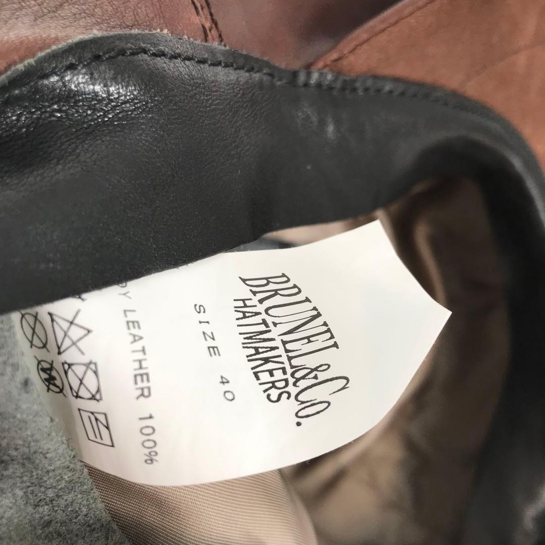BRUNEL&CO.HATMAKERS　キャスケット　40　ブラウン　牛革