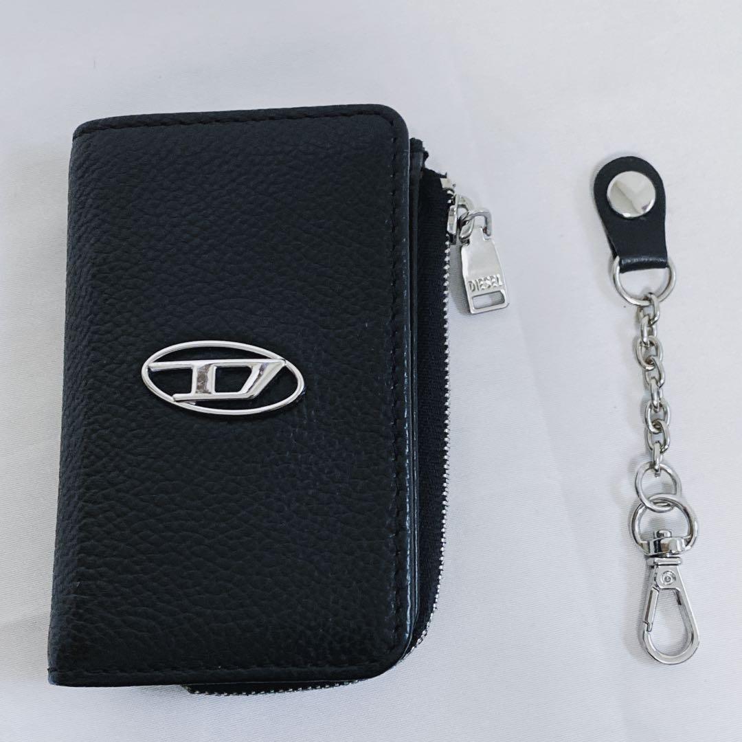 DIESEL ディーゼル　4連キーケース　ケース　Dロゴ　レザー　シボ革
