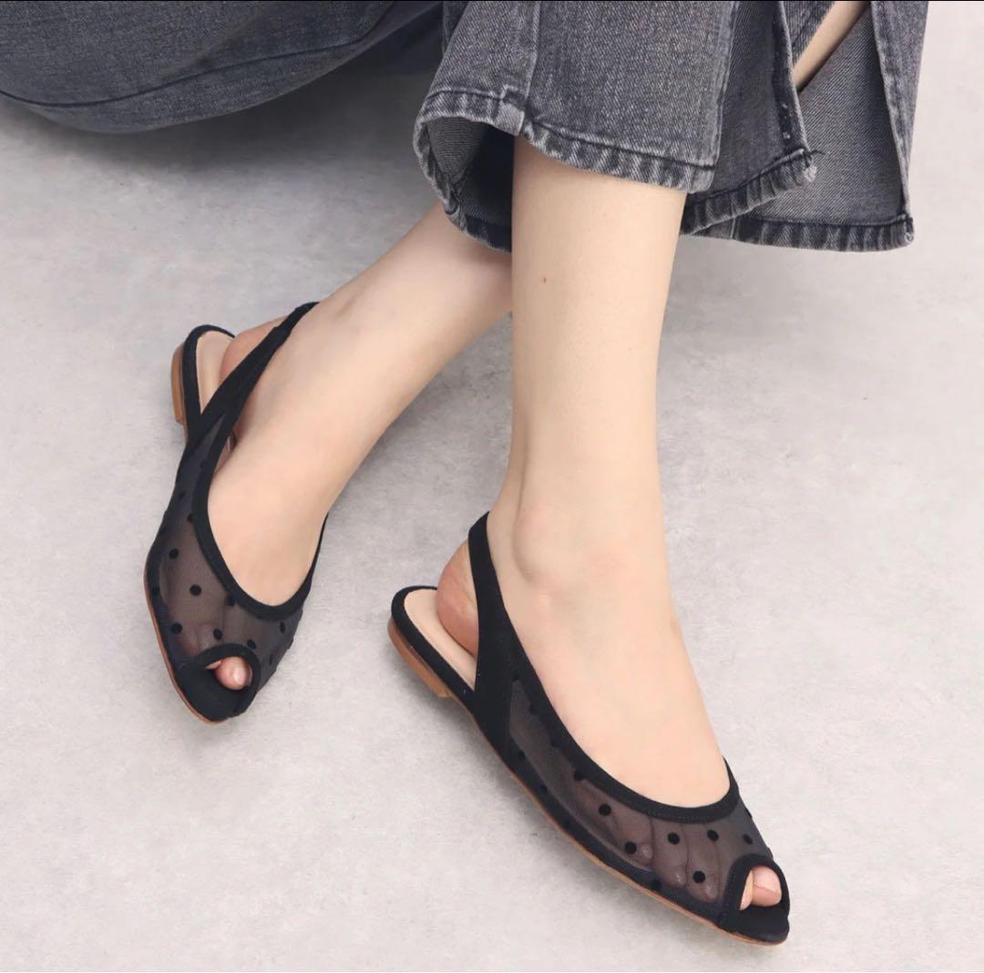 未使用ファビオルスコーニバックストラップチュールサンダル35/22-22.5cm