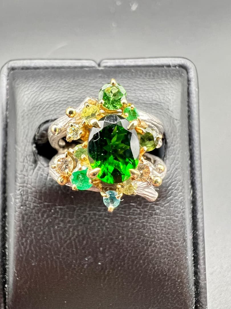 石原タイコ　K18ホワイトゴールド ダイオプサイド リング　福原佐智