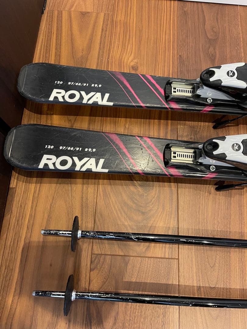 NISHIZAWA 子供用スキー板 120㎝　ストックセット ブラック ピンク