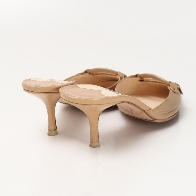 ジミーチュウ ポインテッドトゥ サンダル ミュール 39 約25cm ベージュ系