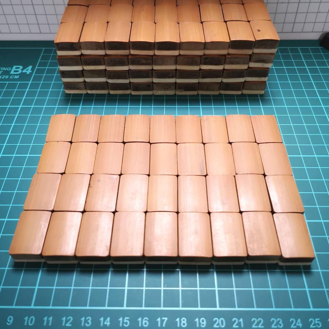 麻雀牌 骨と竹 骨董品 木箱入り 上海古鎮