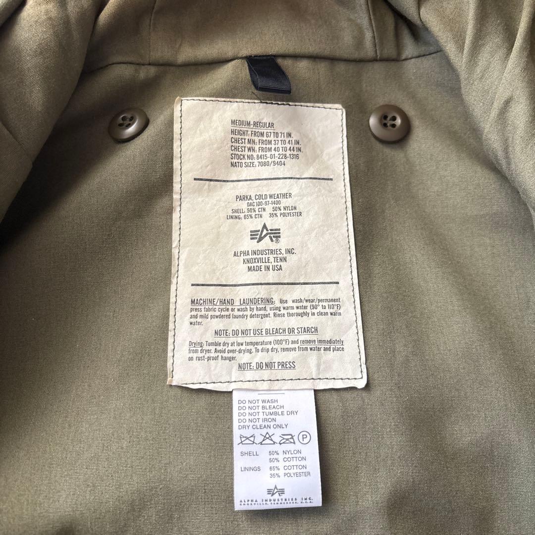 90s ALPHA INDUSTRIES コールドウェザーパーカーUSA製