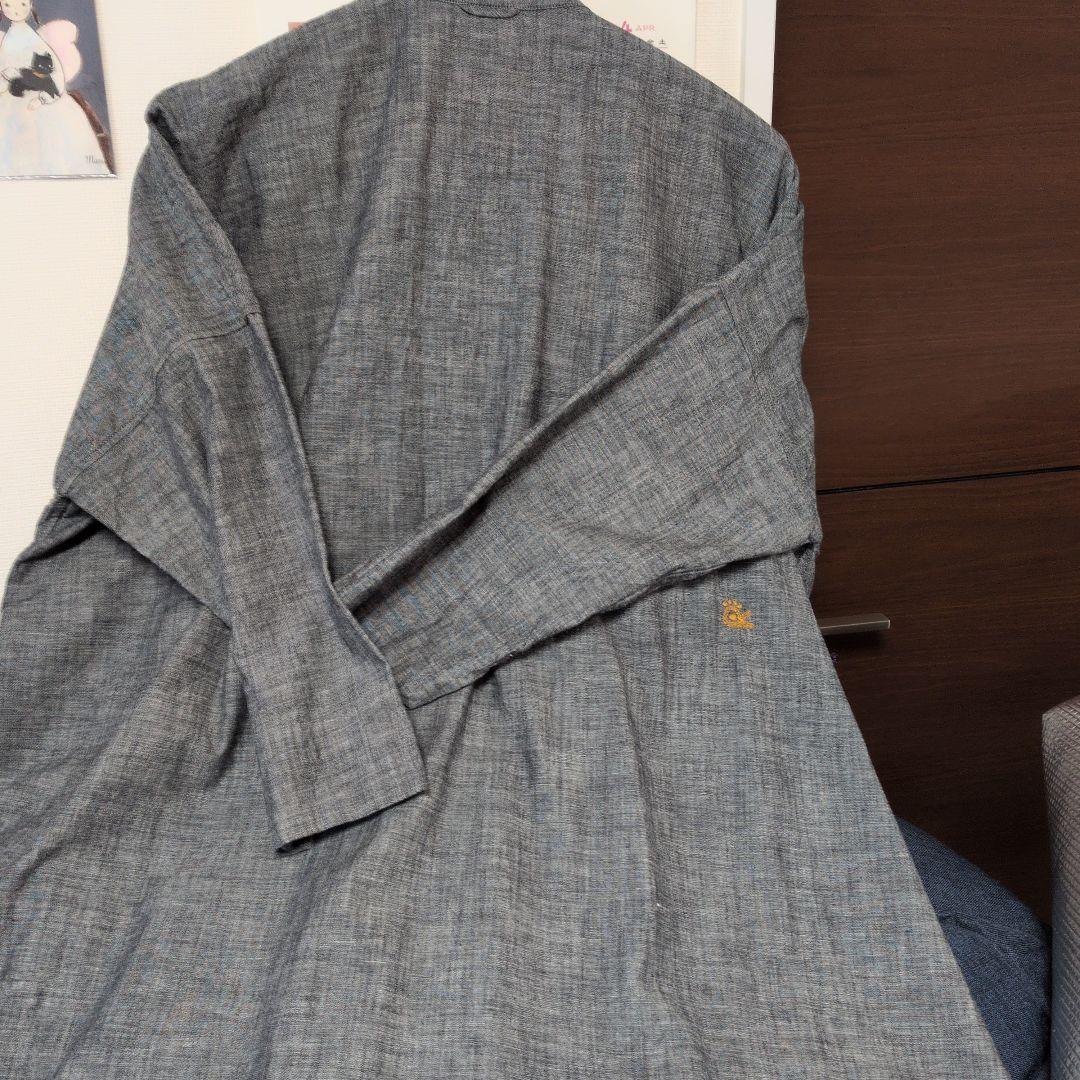 45R　フリルチュニック　ダンガリーロングシャツ　長袖　　クリーニング済