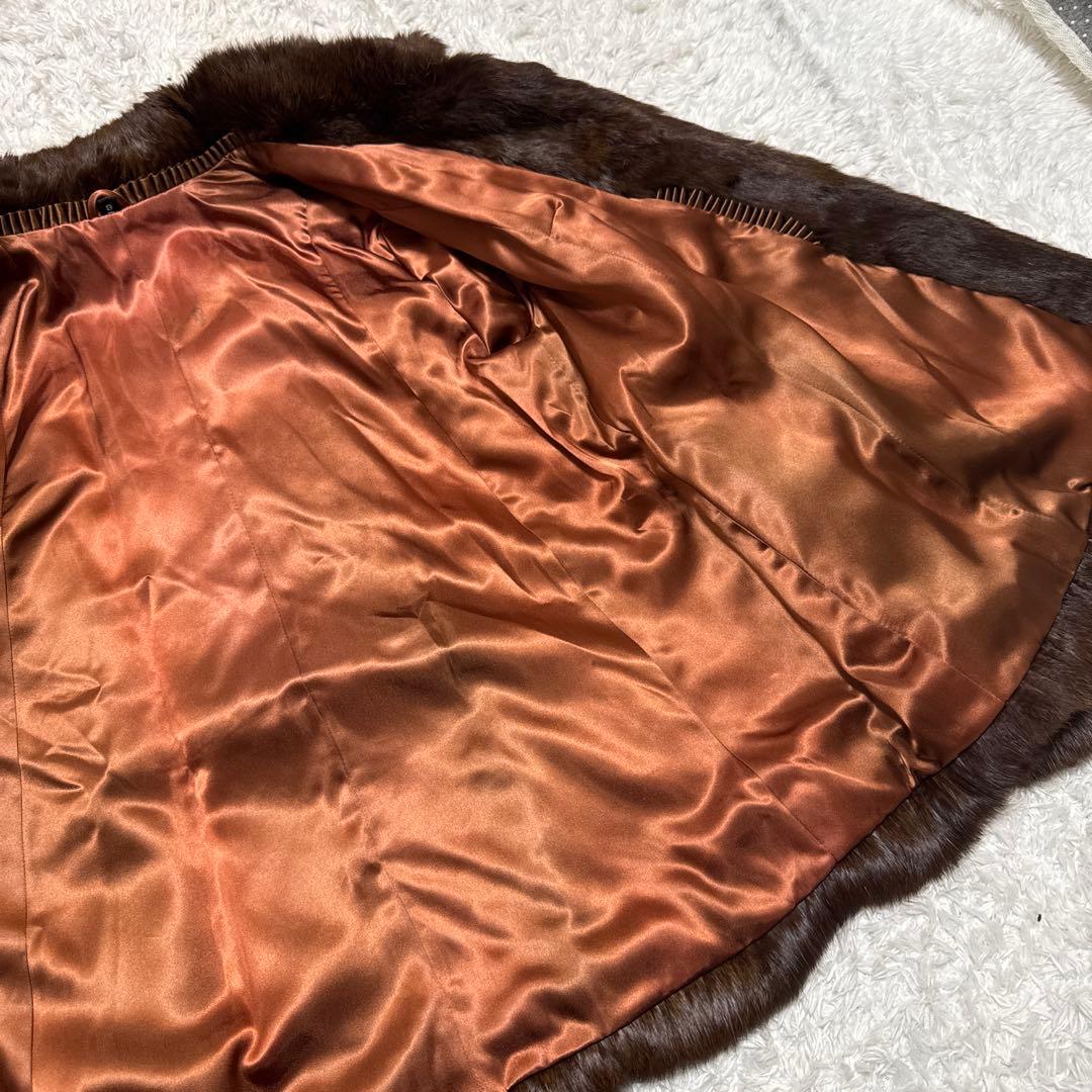 リアルファー ショートコート ブラウン