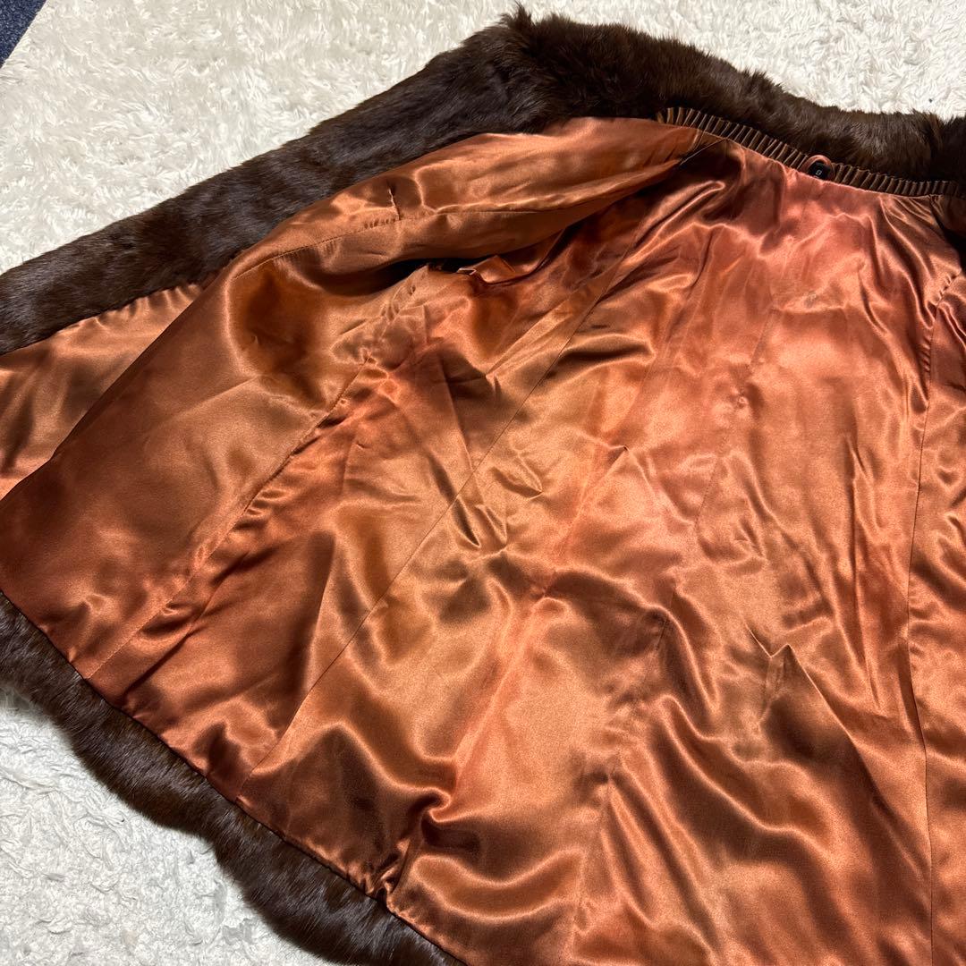 リアルファー ショートコート ブラウン