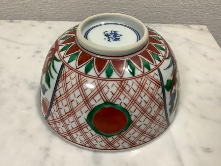 清水焼　赤絵小紋　奈良茶揃い　五客