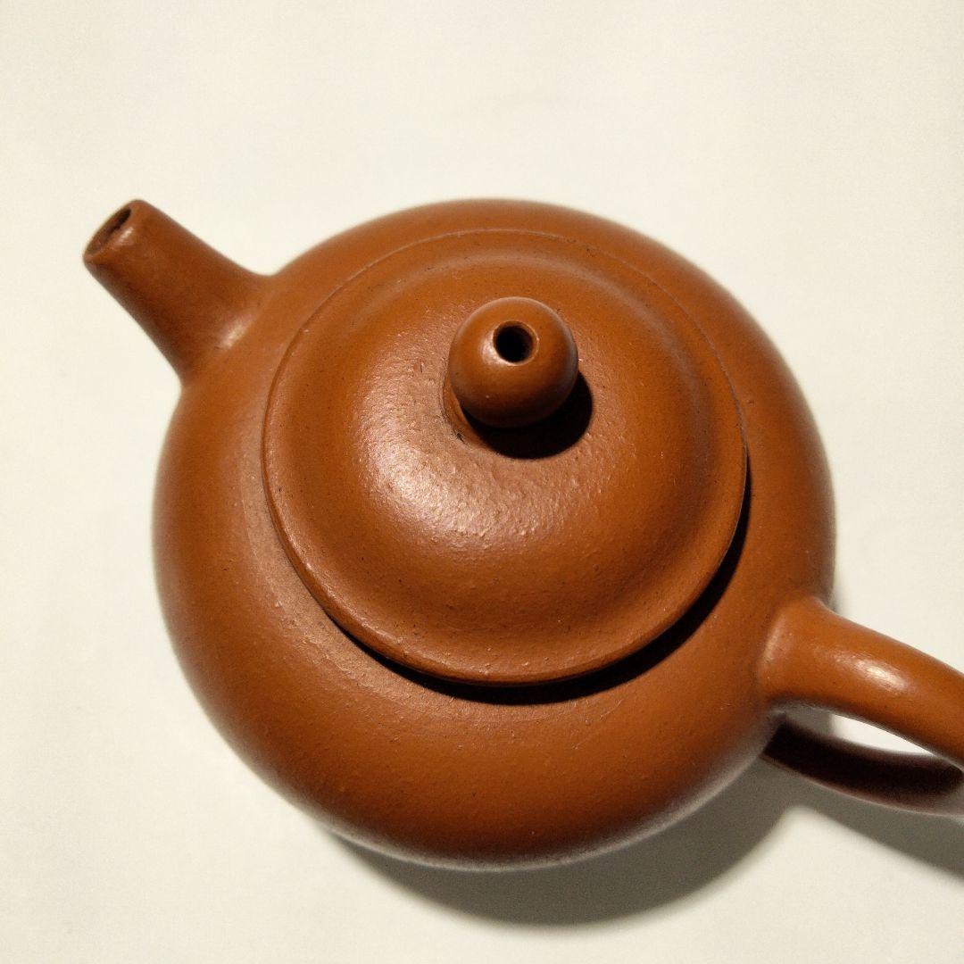 M156-5 逸公 朱泥 急須 茶注 煎茶 紫砂朱泥壷 朱泥急須　時代古作　D