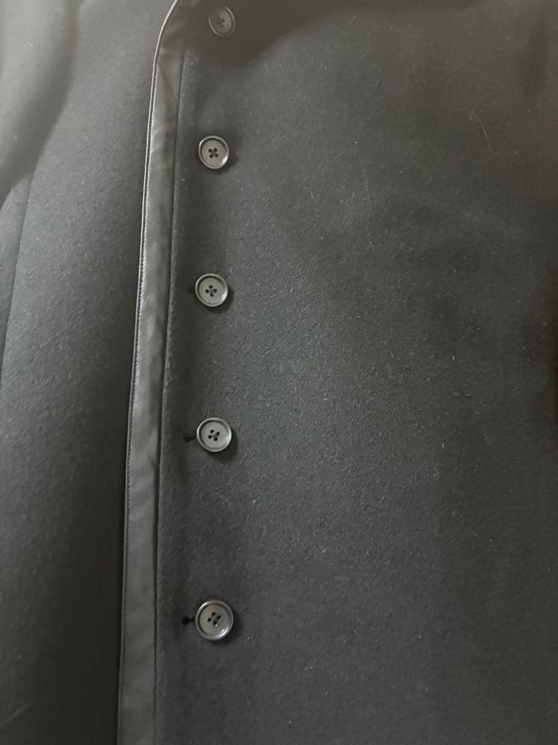 【極美品】フード付きパイピングフーデッドロングラップコートweb完売商品