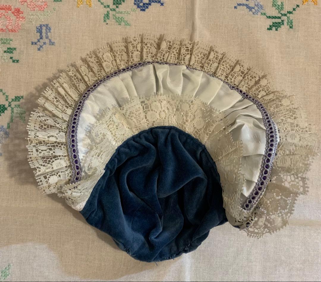 アンティークビスクドールドレスとボネ２点セット⑥