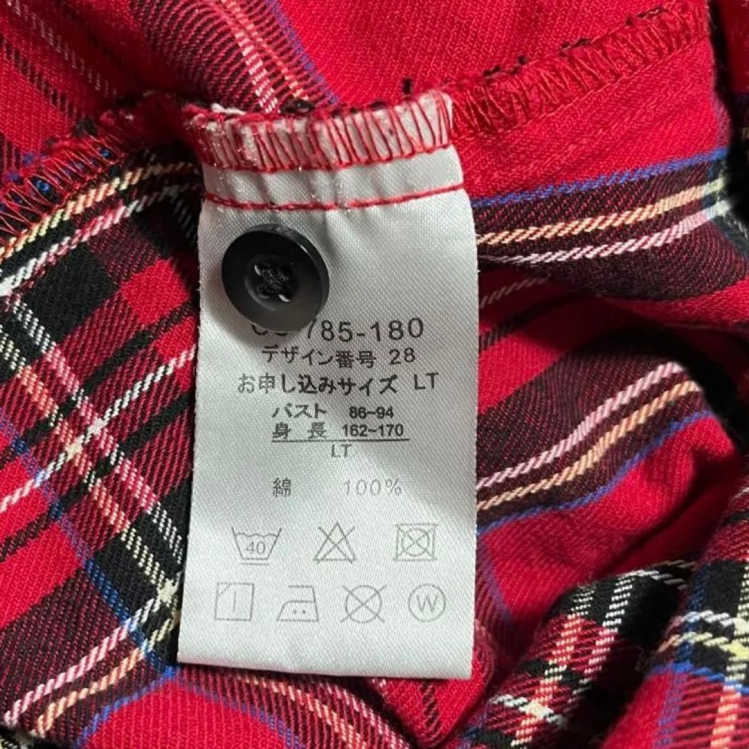 サニークラウズ ponさんのタータンワンピース チェック シャツワンピース　L