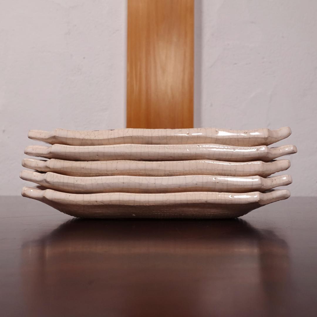 七世 吉向十三軒 吉向松月（蕃斎）古文 平向付 共箱 北大路魯山人写の器