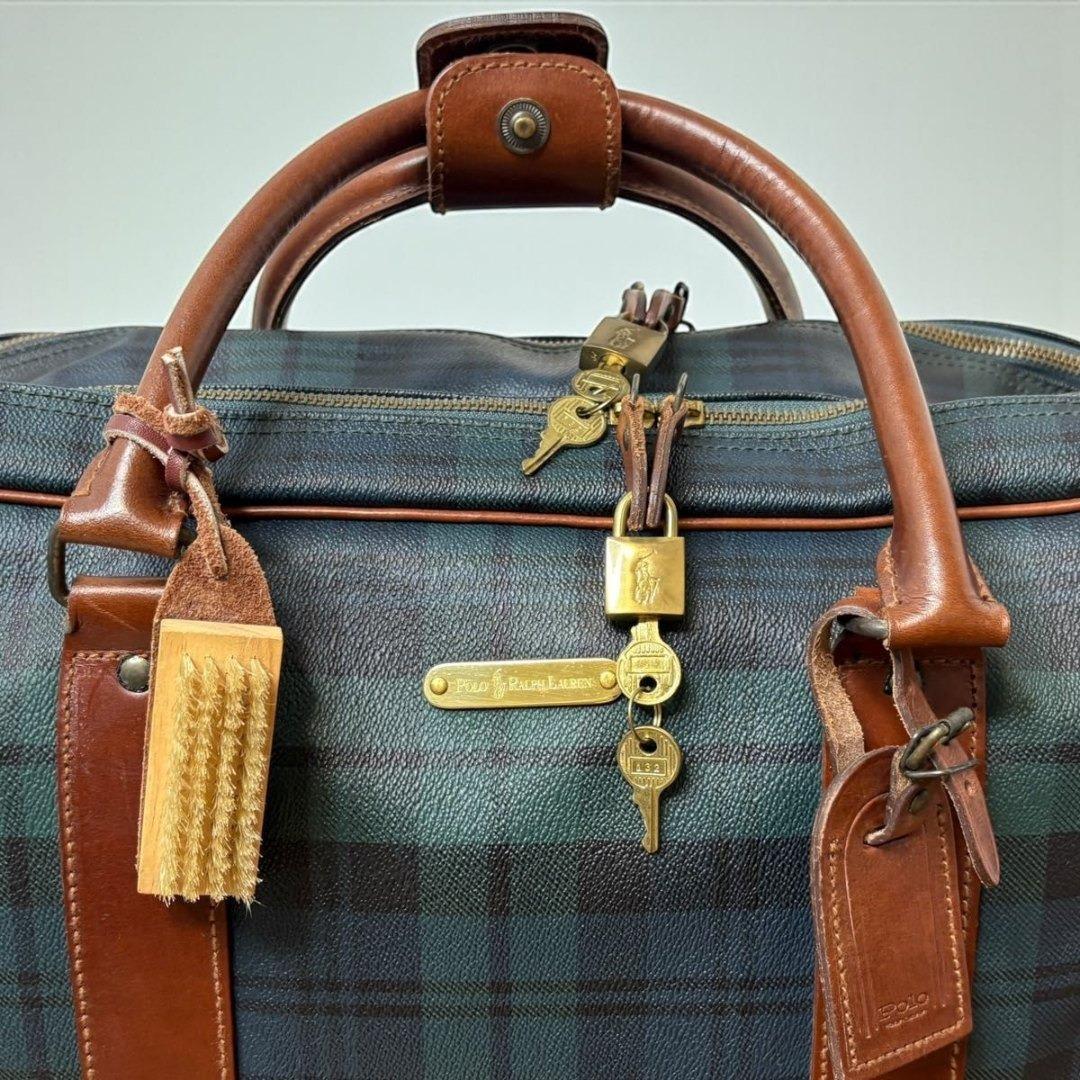 希少 90S POLO RALPH LAUREN トラベルバッグ PVC レザー
