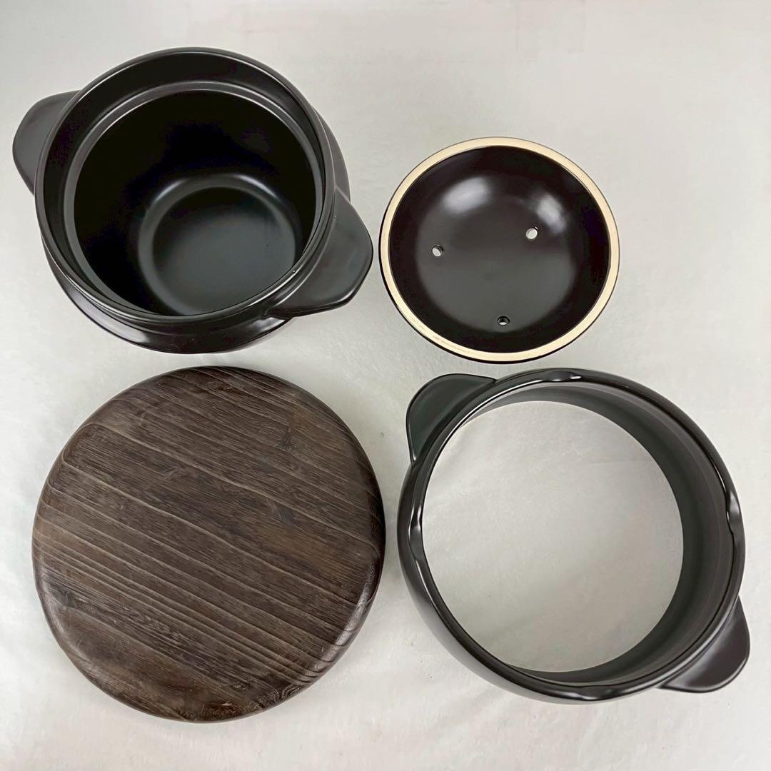 クリヤマ 黒樂 かまどご飯釜（大） 1〜4号 蓄熱炊き 土鍋圧釜 WA-100