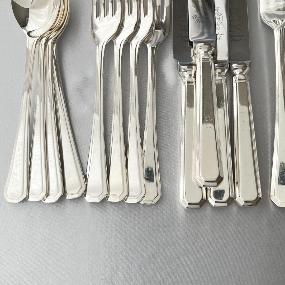 【英国】 アールデコ ディナーセット 4名用28本組 A1プレート