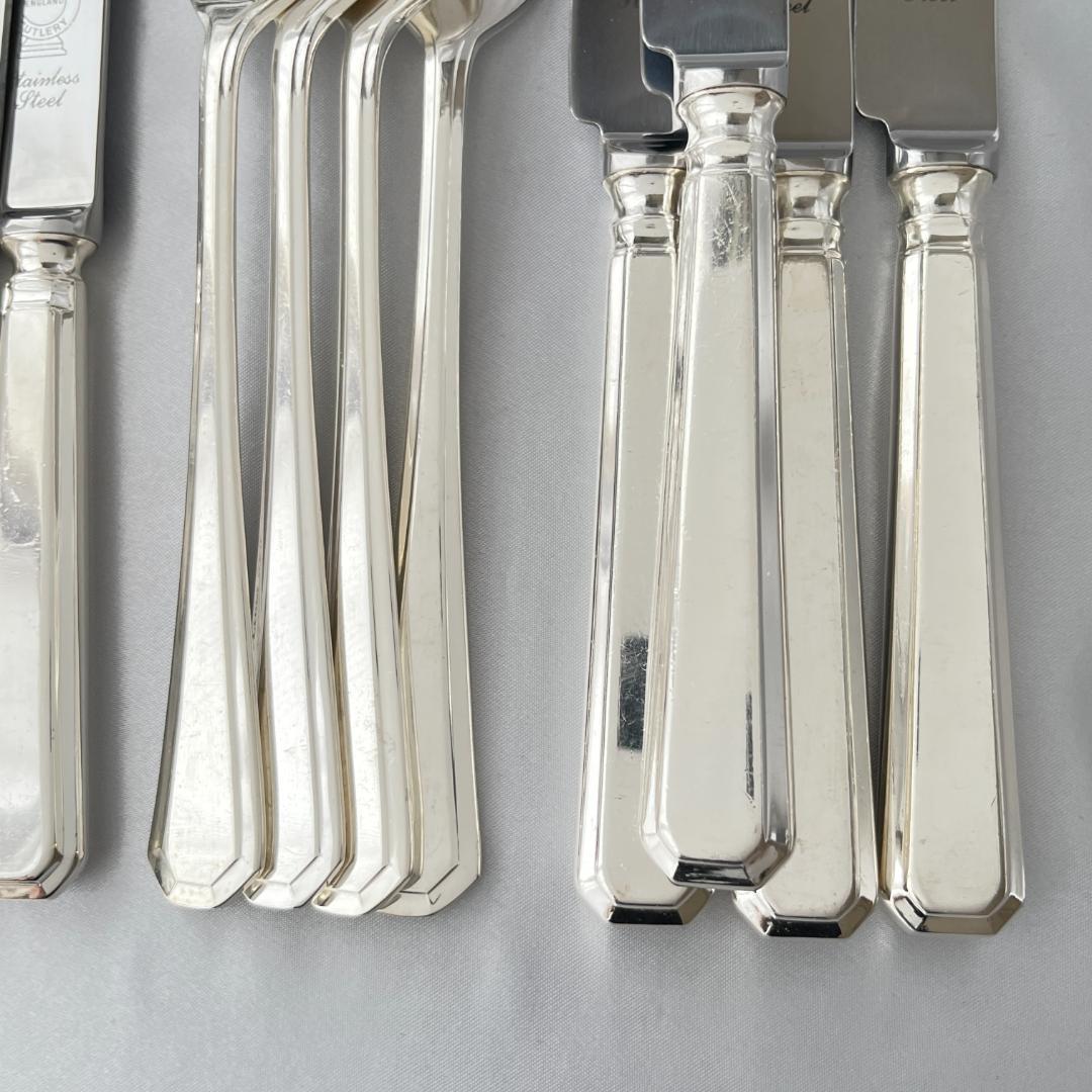 【英国】 アールデコ ディナーセット 4名用28本組 A1プレート