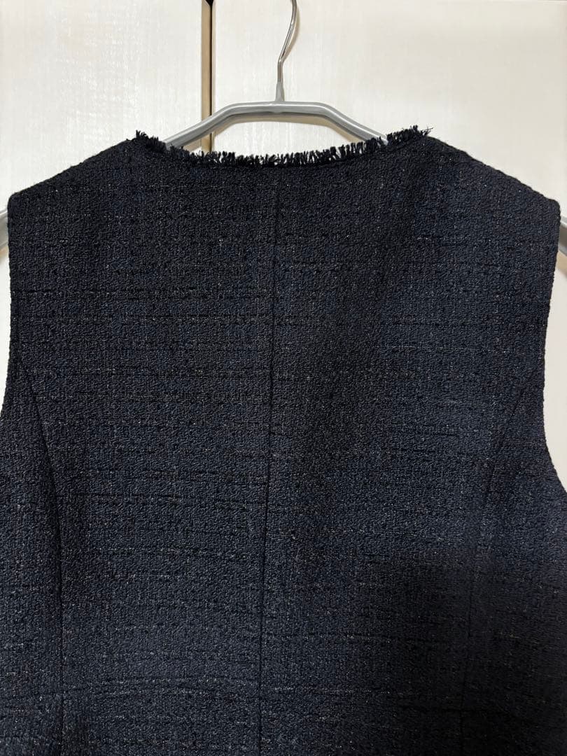 any SIS ツイード ペプラム ジレ ネイビー セレモニー ベスト