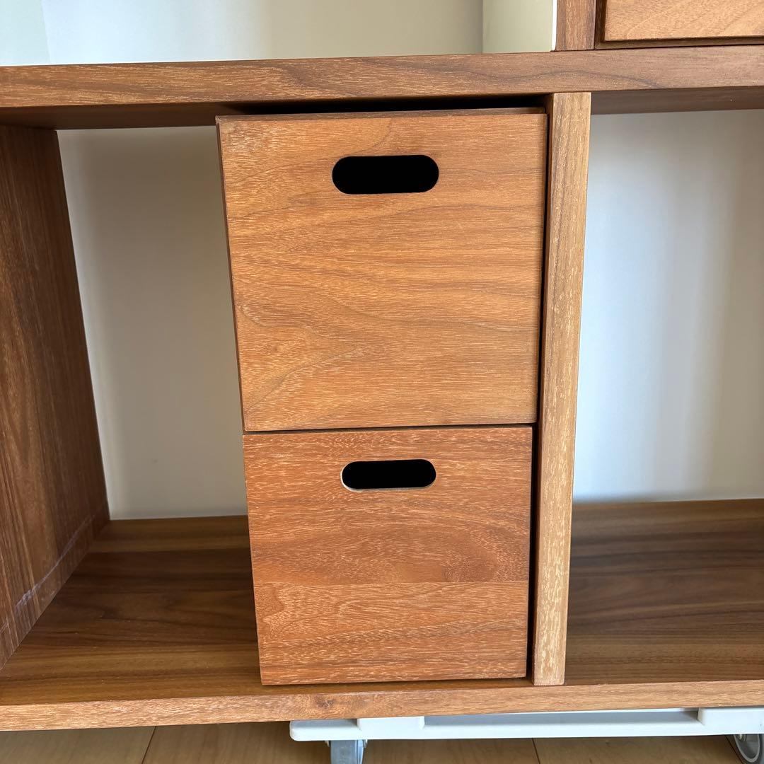 【くるりん】スタッキングシェルフセット・５段×２列・ウォールナット材