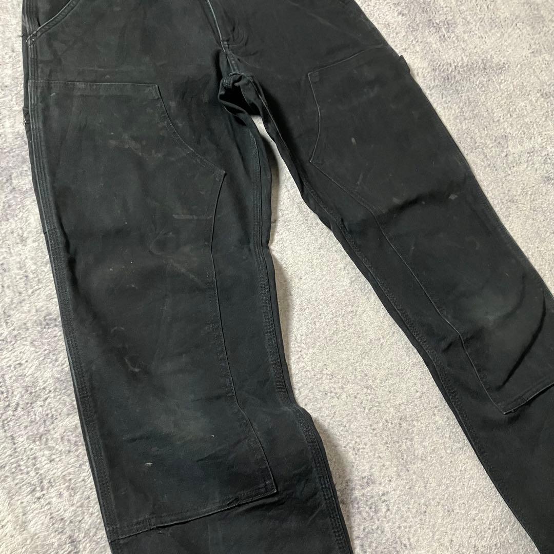 Carharttダブルニー30×30BN3334カーハートブラックワークパンツ黒