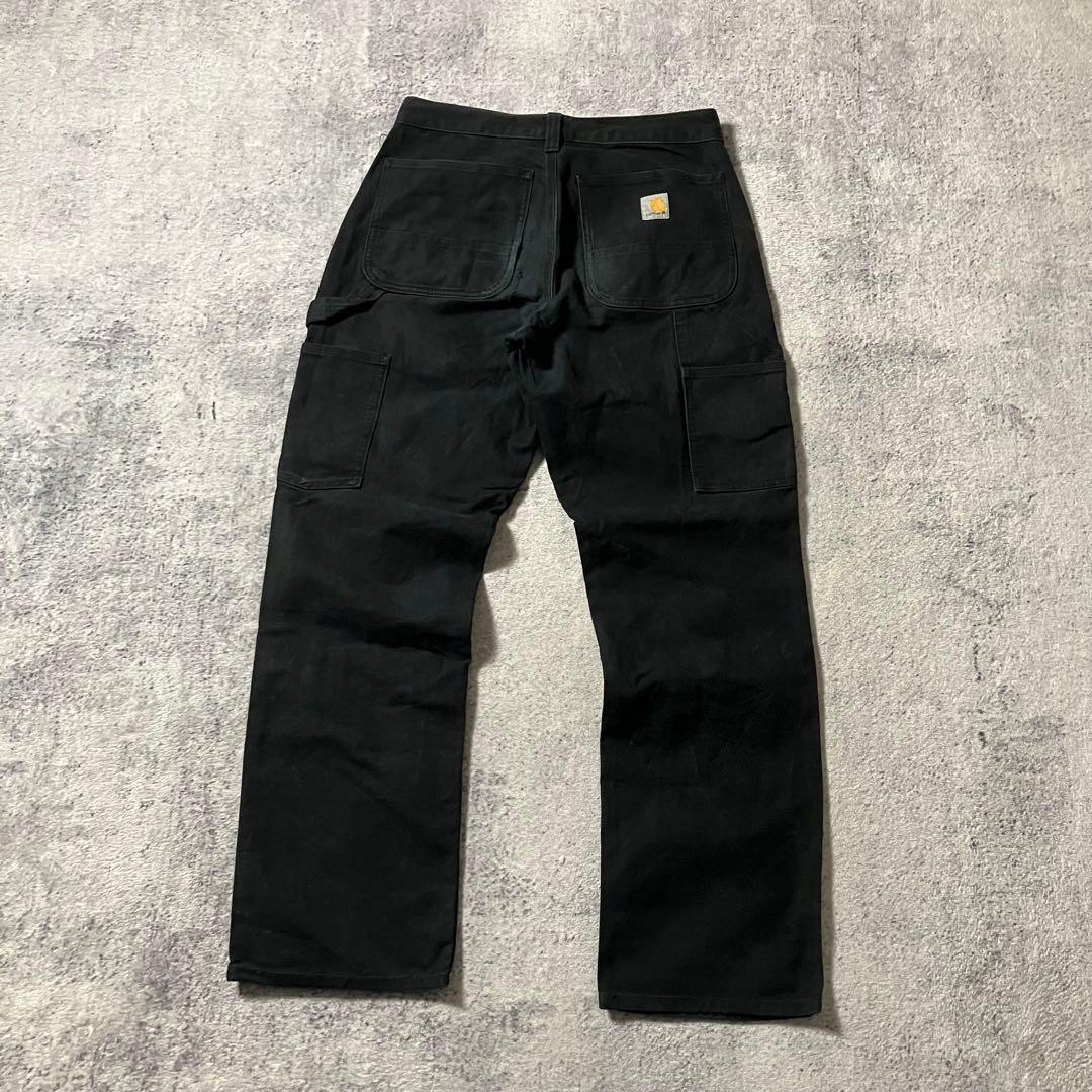 Carharttダブルニー30×30BN3334カーハートブラックワークパンツ黒